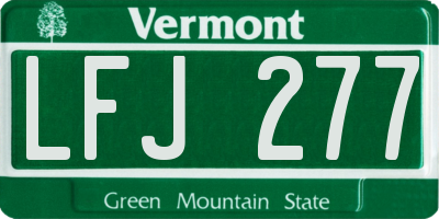 VT license plate LFJ277