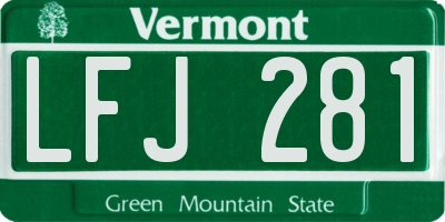 VT license plate LFJ281