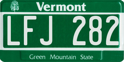 VT license plate LFJ282