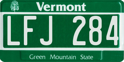 VT license plate LFJ284
