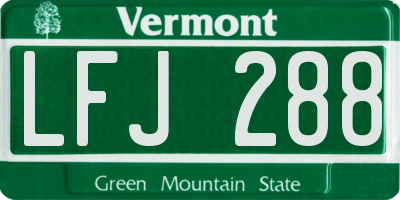 VT license plate LFJ288