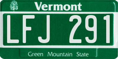 VT license plate LFJ291