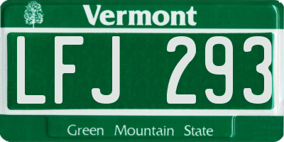 VT license plate LFJ293