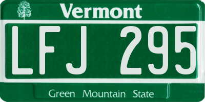 VT license plate LFJ295