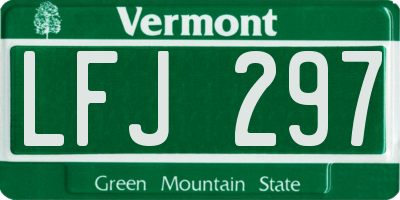 VT license plate LFJ297