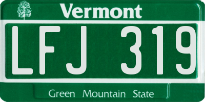 VT license plate LFJ319