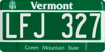 VT license plate LFJ327