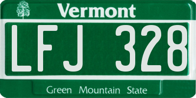 VT license plate LFJ328