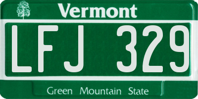 VT license plate LFJ329