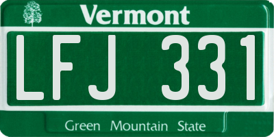 VT license plate LFJ331