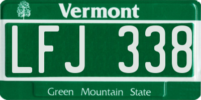 VT license plate LFJ338