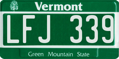 VT license plate LFJ339