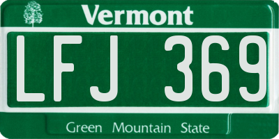 VT license plate LFJ369