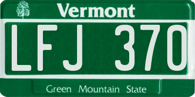VT license plate LFJ370