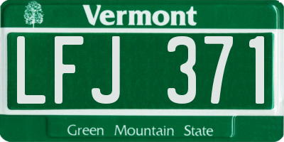 VT license plate LFJ371