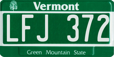 VT license plate LFJ372