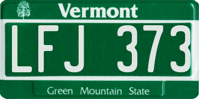 VT license plate LFJ373