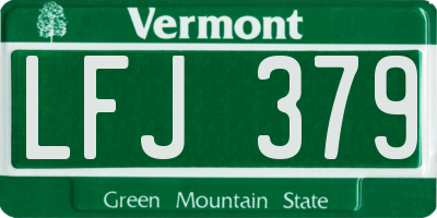 VT license plate LFJ379