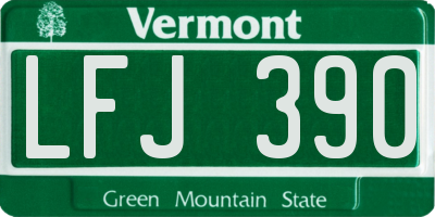 VT license plate LFJ390