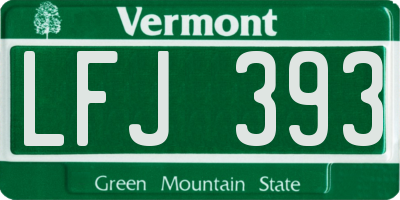 VT license plate LFJ393