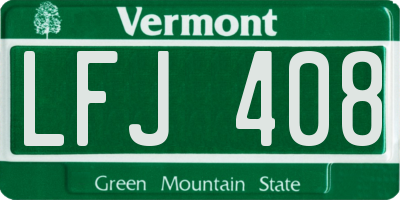 VT license plate LFJ408