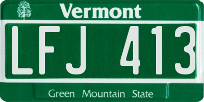 VT license plate LFJ413