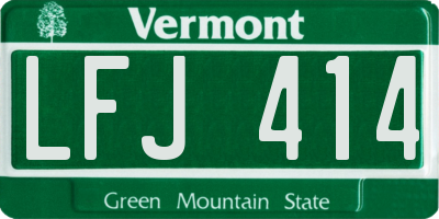 VT license plate LFJ414