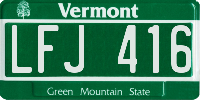 VT license plate LFJ416