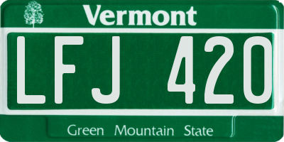 VT license plate LFJ420