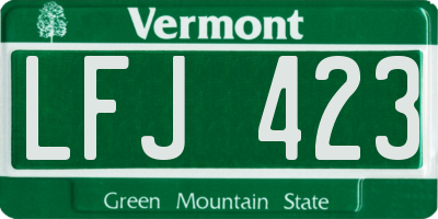 VT license plate LFJ423