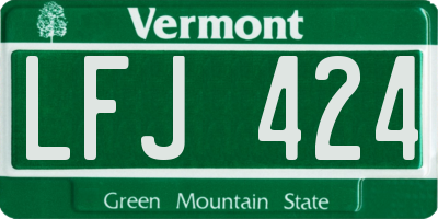 VT license plate LFJ424