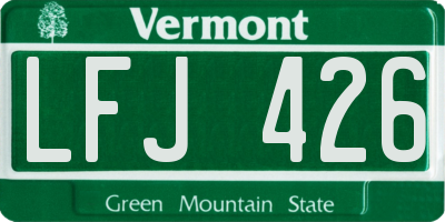 VT license plate LFJ426