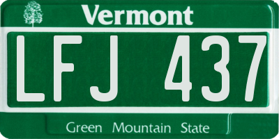 VT license plate LFJ437