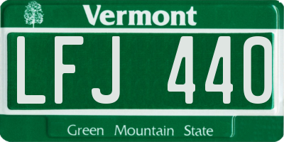 VT license plate LFJ440