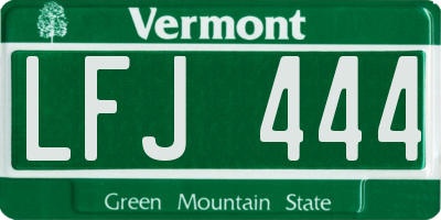 VT license plate LFJ444