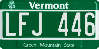 VT license plate LFJ446