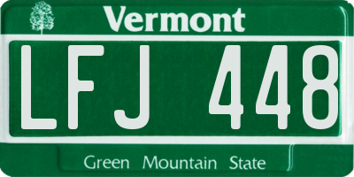 VT license plate LFJ448