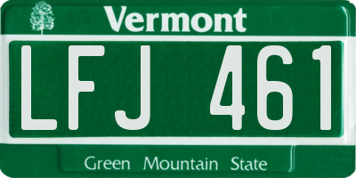 VT license plate LFJ461