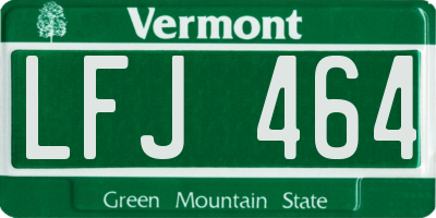 VT license plate LFJ464