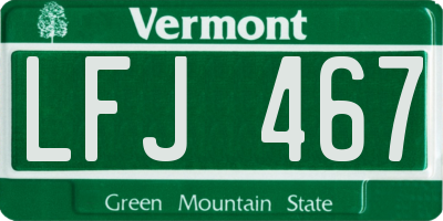 VT license plate LFJ467