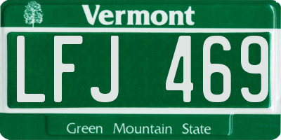 VT license plate LFJ469