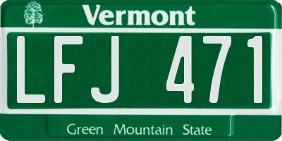 VT license plate LFJ471