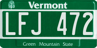 VT license plate LFJ472