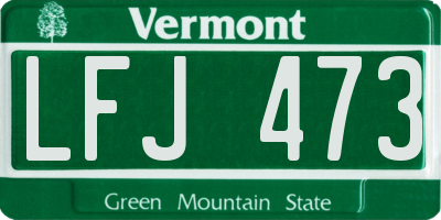 VT license plate LFJ473
