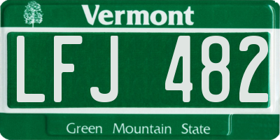 VT license plate LFJ482