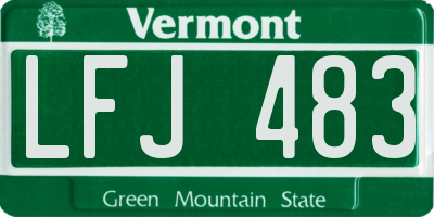 VT license plate LFJ483