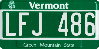 VT license plate LFJ486