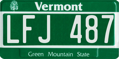 VT license plate LFJ487