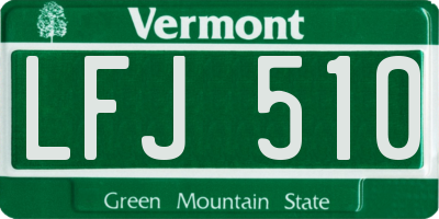 VT license plate LFJ510