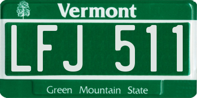 VT license plate LFJ511